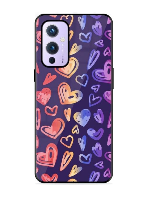 Rainbow Hearts Glossy Soft Edge Case for Oneplus 9 (5G)