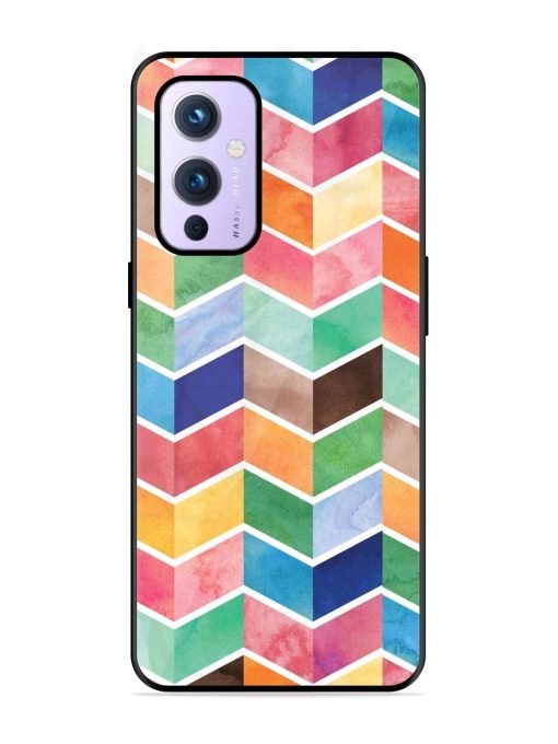 Watercolor Chevron Whimsy Glossy Soft Edge Case for Oneplus 9 (5G)