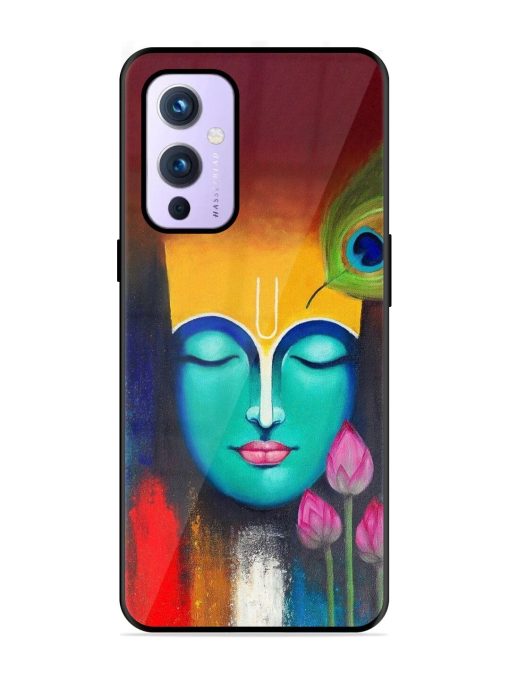 Divine Tranquility: The Face Of Krishna Glossy Soft Edge Case for Oneplus 9 (5G)