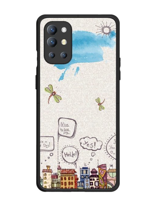 Doodle City Glossy Soft Edge Case for Oneplus 9R (5G) Chachhi