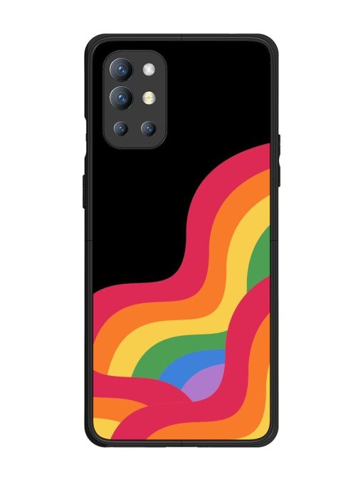 Wavy Rainbow Glossy Soft Edge Case for Oneplus 9R (5G) Chachhi