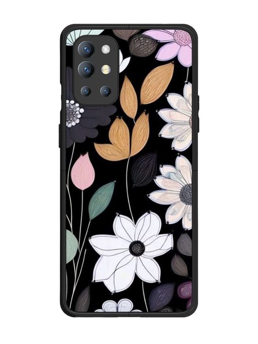 Whimsical Blooms On Black Glossy Soft Edge Case for Oneplus 9R (5G) Chachhi