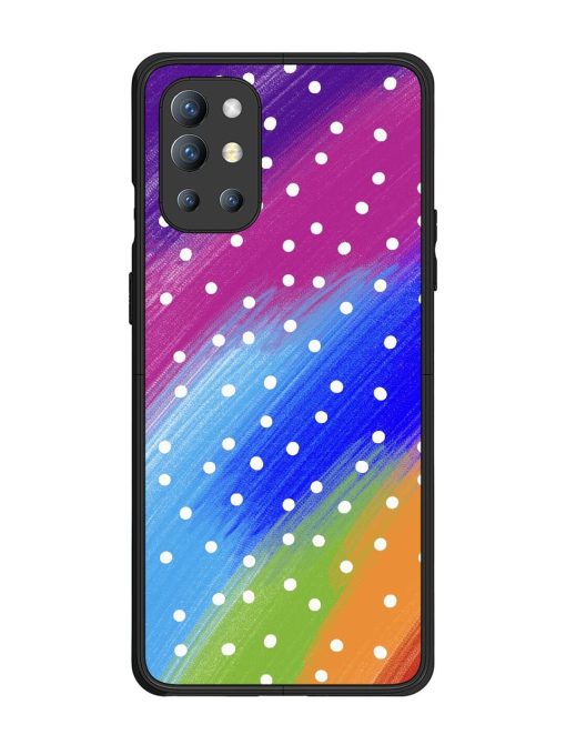 Rainbow Polka Dot Dream Glossy Soft Edge Case for Oneplus 9R (5G) Chachhi