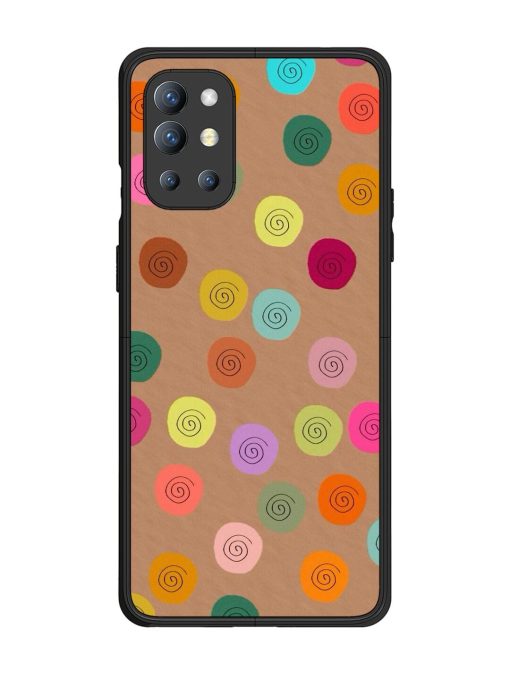 Swirly Dots On Kraft Glossy Soft Edge Case for Oneplus 9R (5G) Chachhi