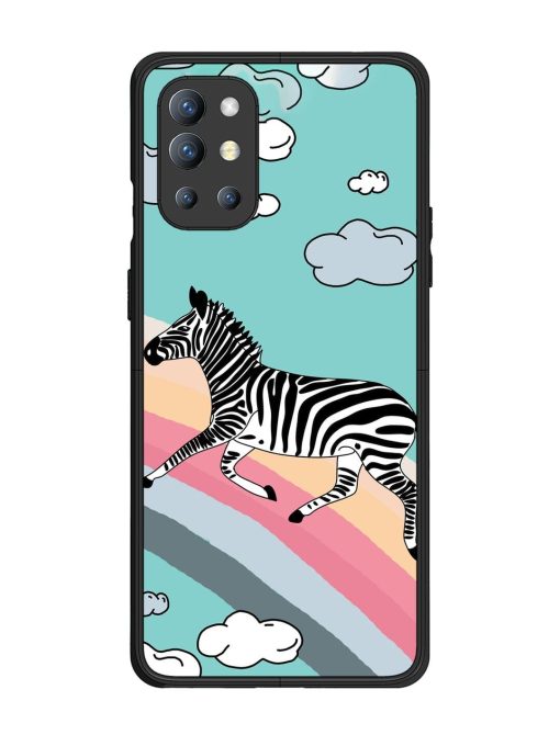 Zebra On A Rainbow Glossy Soft Edge Case for Oneplus 9R (5G) Chachhi