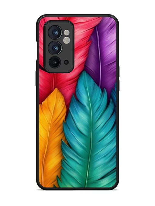 Rainbow Feathers Glossy Soft Edge Case for Oneplus 9RT (5G) Chachhi