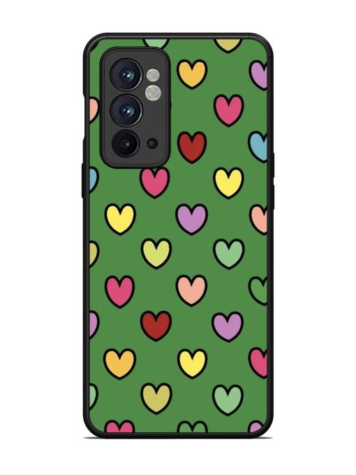 Rainbow Heart Parade Glossy Soft Edge Case for Oneplus 9RT (5G) Chachhi