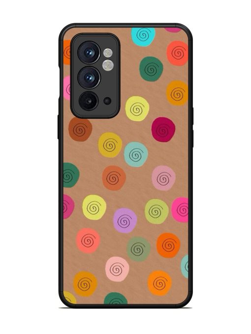 Swirly Dots On Kraft Glossy Soft Edge Case for Oneplus 9RT (5G) Chachhi