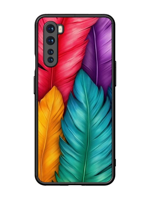 Rainbow Feathers Glossy Soft Edge Case for Oneplus Nord Chachhi