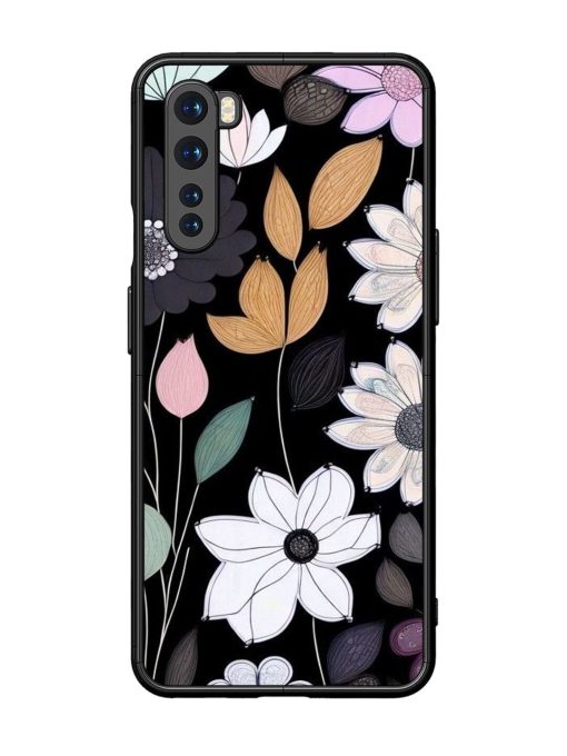 Whimsical Blooms On Black Glossy Soft Edge Case for Oneplus Nord Chachhi