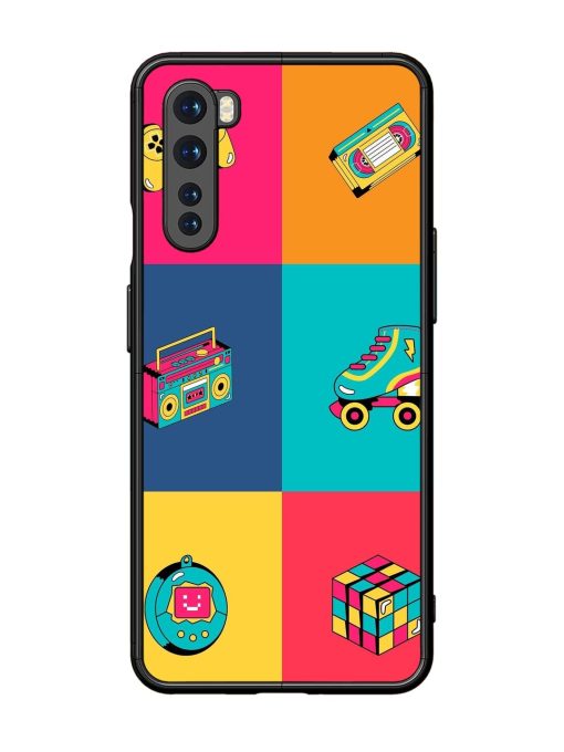 90S Throwback Grid Glossy Soft Edge Case for Oneplus Nord Chachhi