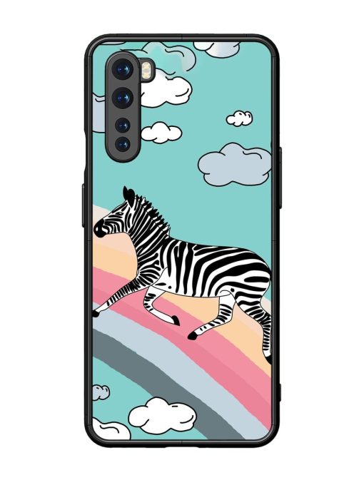 Zebra On A Rainbow Glossy Soft Edge Case for Oneplus Nord