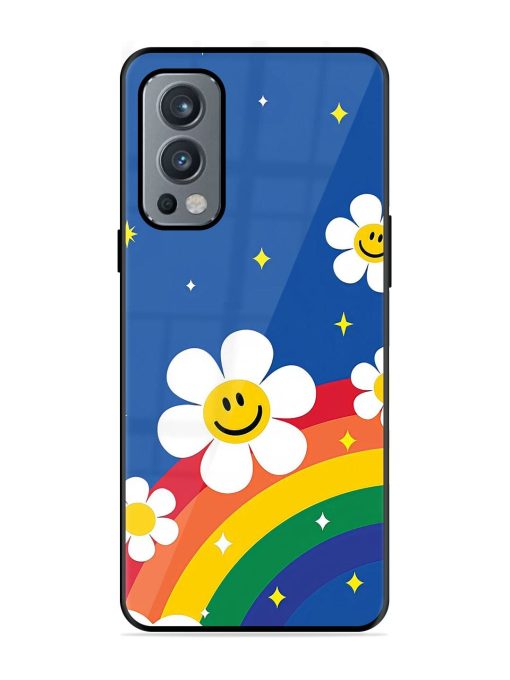 Happy Daisies And Rainbow Sky Glossy Soft Edge Case for Oneplus Nord 2 (5G) Chachhi