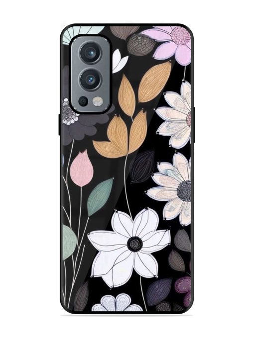 Whimsical Blooms On Black Glossy Soft Edge Case for Oneplus Nord 2 (5G) Chachhi