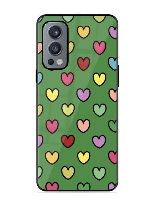 Rainbow Heart Parade Glossy Soft Edge Case for Oneplus Nord 2 (5G) Chachhi