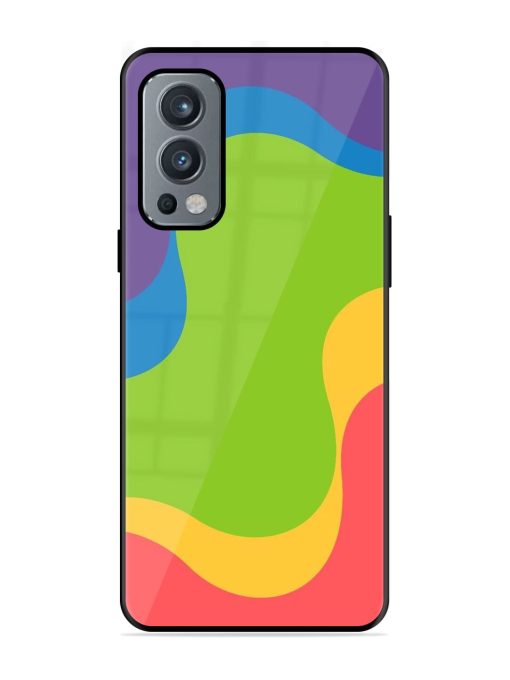 Wavy Rainbow Wonderland Glossy Soft Edge Case for Oneplus Nord 2 (5G) Chachhi