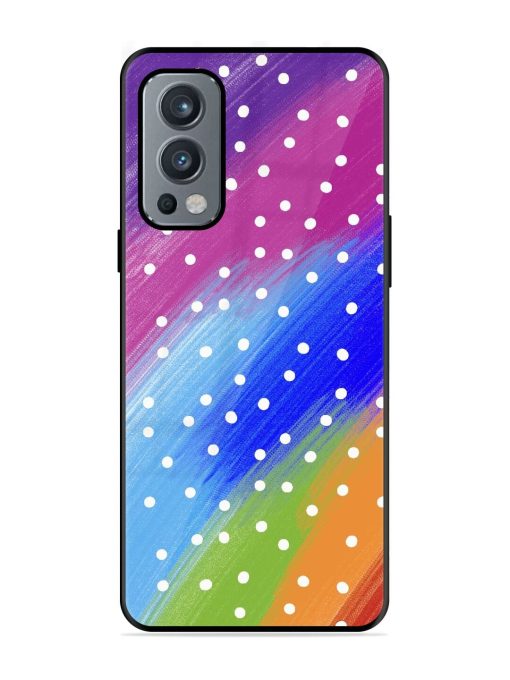 Rainbow Polka Dot Dream Glossy Soft Edge Case for Oneplus Nord 2 (5G) Chachhi