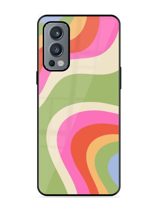 Wavy Rainbow Wonderland Glossy Soft Edge Case for Oneplus Nord 2 (5G) Chachhi