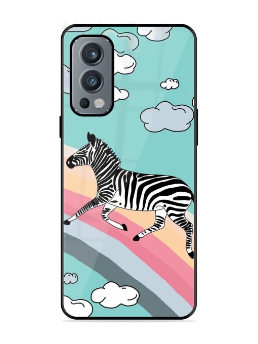 Zebra On A Rainbow Glossy Soft Edge Case for Oneplus Nord 2 (5G) Chachhi