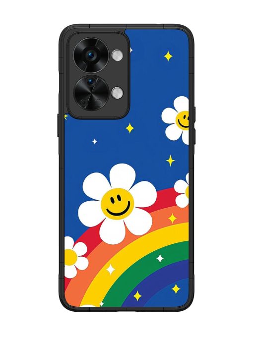 Happy Daisies And Rainbow Sky Glossy Soft Edge Case for Oneplus Nord 2T (5G)