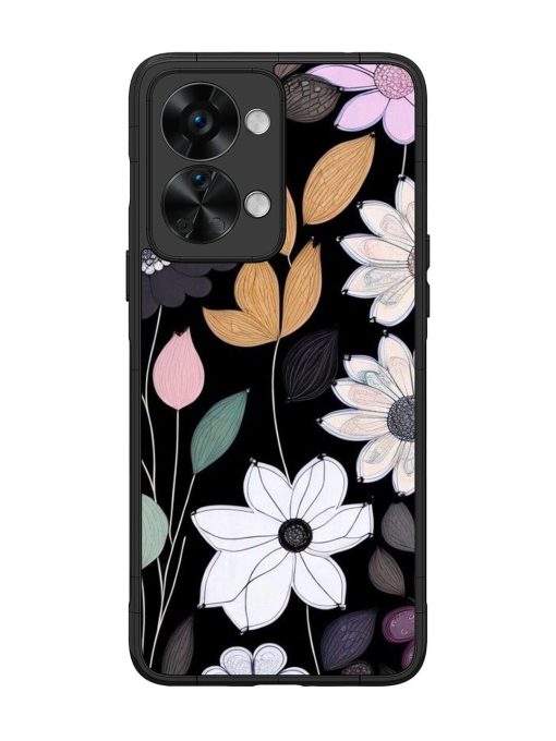 Whimsical Blooms On Black Glossy Soft Edge Case for Oneplus Nord 2T (5G) Chachhi