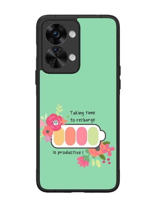 Recharge And Bloom Glossy Soft Edge Case for Oneplus Nord 2T (5G) Chachhi