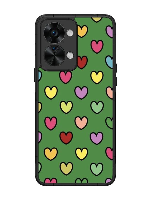 Rainbow Heart Parade Glossy Soft Edge Case for Oneplus Nord 2T (5G)