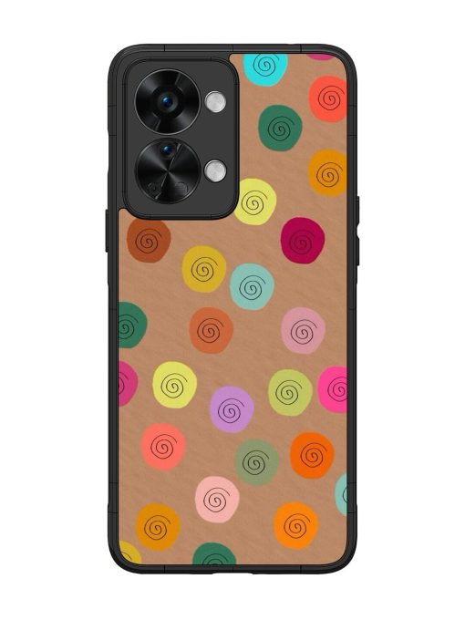 Swirly Dots On Kraft Glossy Soft Edge Case for Oneplus Nord 2T (5G) Chachhi