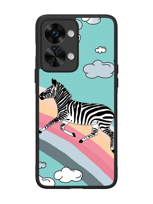 Zebra On A Rainbow Glossy Soft Edge Case for Oneplus Nord 2T (5G) Chachhi