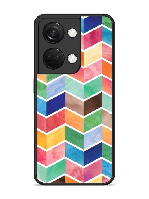 Watercolor Chevron Whimsy Glossy Soft Edge Case for Oneplus Nord 3 (5G) Chachhi