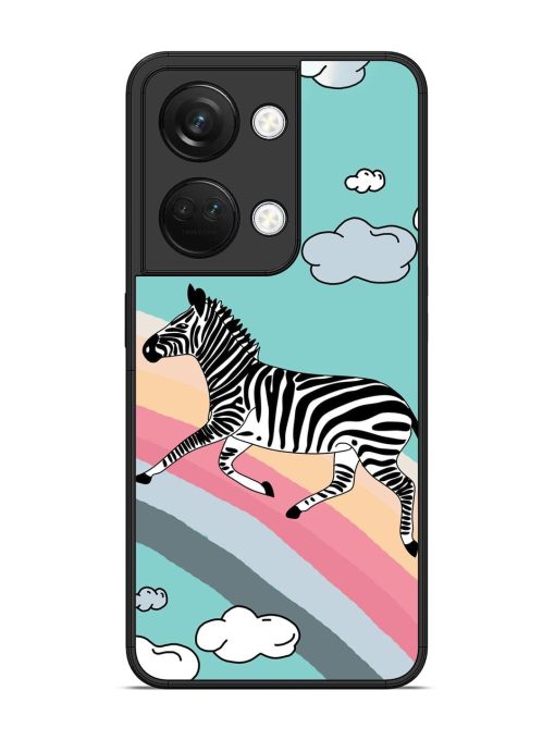 Zebra On A Rainbow Glossy Soft Edge Case for Oneplus Nord 3 (5G) Chachhi