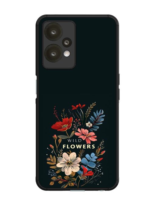 Dark Floral Glossy Soft Edge Case for Oneplus Nord Ce 2 Lite (5G) Chachhi