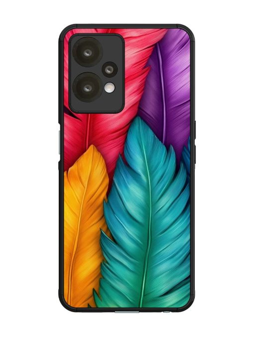 Rainbow Feathers Glossy Soft Edge Case for Oneplus Nord Ce 2 Lite (5G) Chachhi