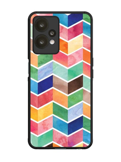 Watercolor Chevron Whimsy Glossy Soft Edge Case for Oneplus Nord Ce 2 Lite (5G) Chachhi