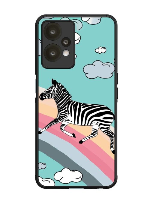 Zebra On A Rainbow Glossy Soft Edge Case for Oneplus Nord Ce 2 Lite (5G)