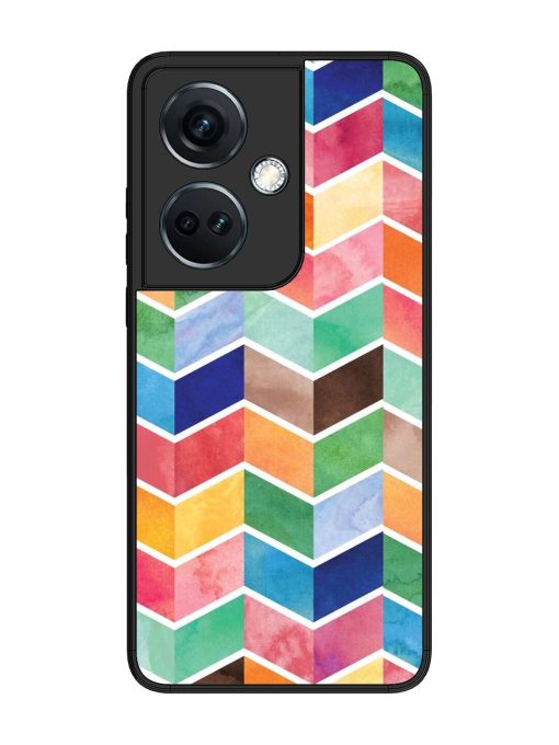 Watercolor Chevron Whimsy Glossy Soft Edge Case for Oneplus Nord Ce 3 (5G) Chachhi