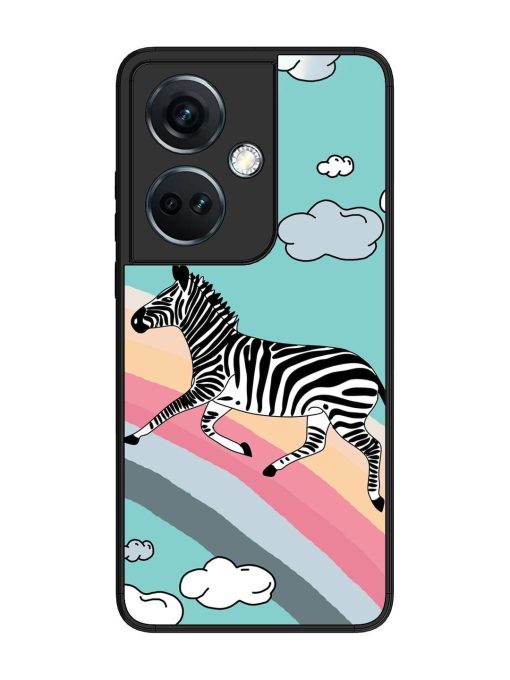 Zebra On A Rainbow Glossy Soft Edge Case for Oneplus Nord Ce 3 (5G) Chachhi