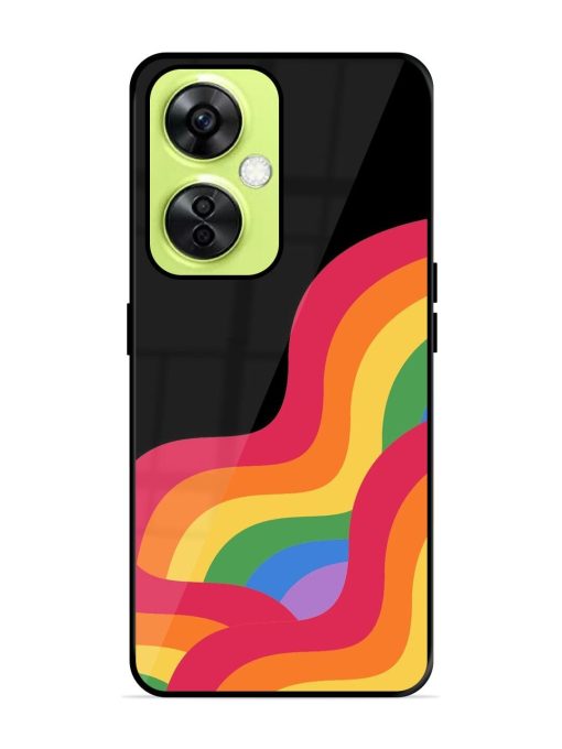 Wavy Rainbow Glossy Soft Edge Case for Oneplus Nord Ce 3 Lite (5G) Chachhi