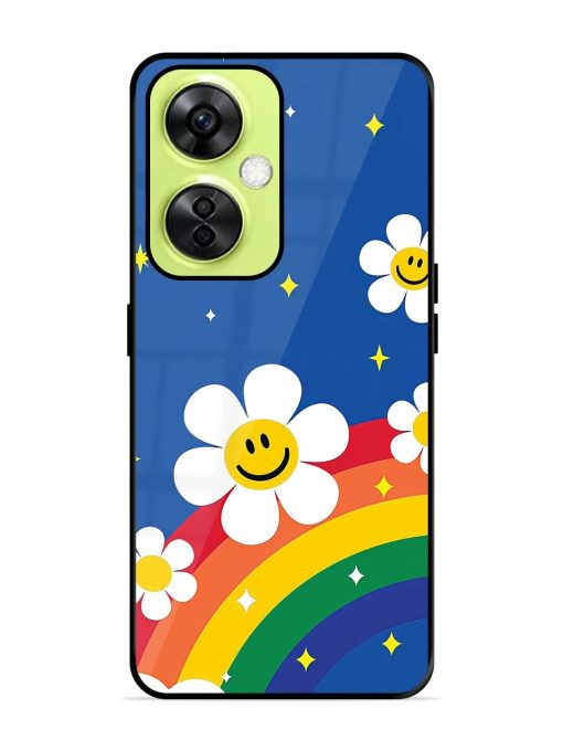 Happy Daisies And Rainbow Sky Glossy Soft Edge Case for Oneplus Nord Ce 3 Lite (5G) Chachhi