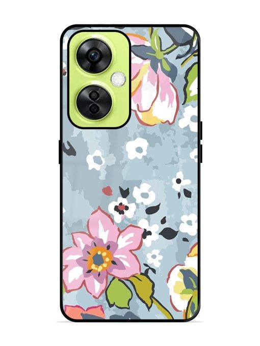 Floral Fantasy Glossy Soft Edge Case for Oneplus Nord Ce 3 Lite (5G) Chachhi