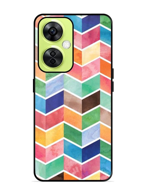 Watercolor Chevron Whimsy Glossy Soft Edge Case for Oneplus Nord Ce 3 Lite (5G) Chachhi