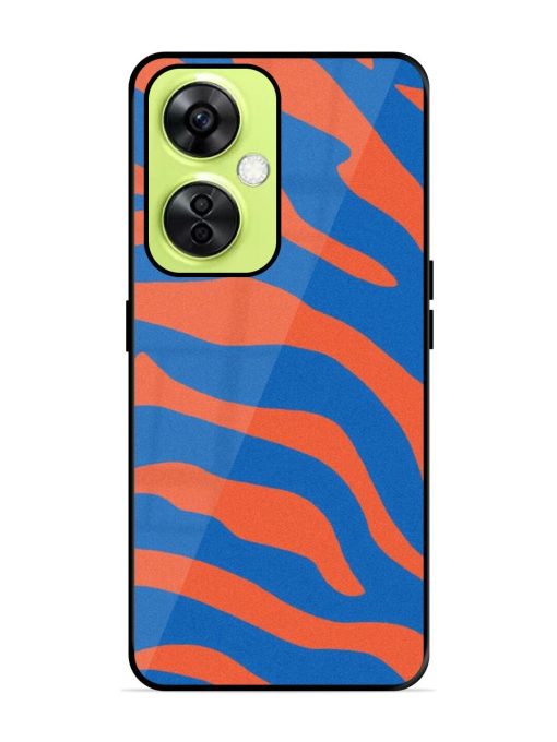 Zebra Stripes In Blue And Orange Glossy Soft Edge Case for Oneplus Nord Ce 3 Lite (5G) Chachhi