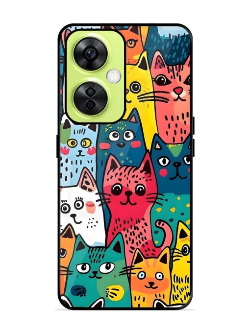 Feline Frenzy Glossy Soft Edge Case for Oneplus Nord Ce 3 Lite (5G) Chachhi