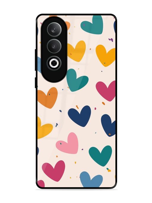 Rainbow Hearts Glossy Soft Edge Case for Oneplus Nord Ce 4 (5G) Chachhi