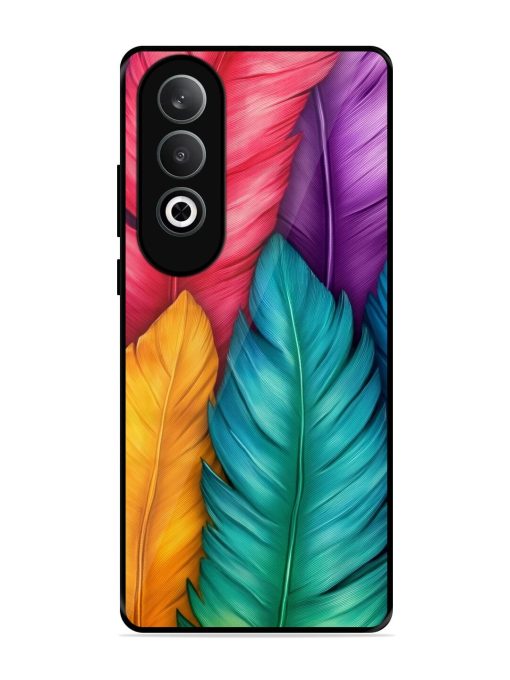 Rainbow Feathers Glossy Soft Edge Case for Oneplus Nord Ce 4 (5G) Chachhi