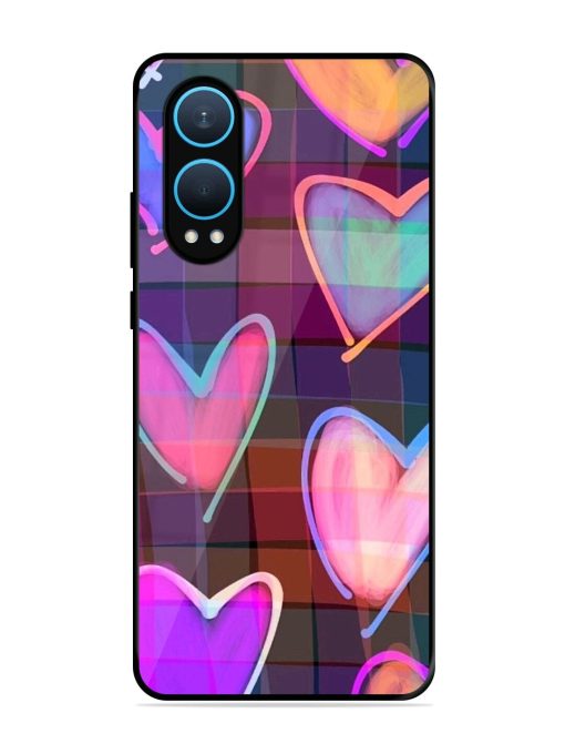 Neon Hearts Glossy Soft Edge Case for Oneplus Nord Ce 4 Lite (5G) Chachhi