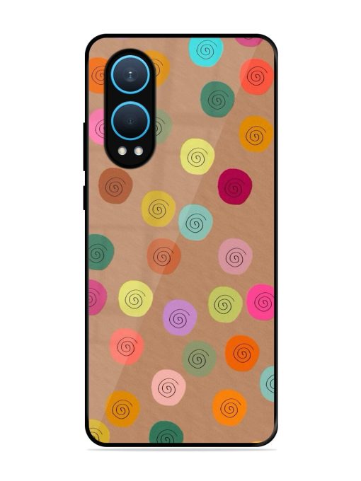 Swirly Dots On Kraft Glossy Soft Edge Case for Oneplus Nord Ce 4 Lite (5G) Chachhi