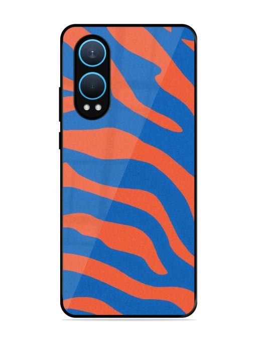 Zebra Stripes In Blue And Orange Glossy Soft Edge Case for Oneplus Nord Ce 4 Lite (5G) Chachhi