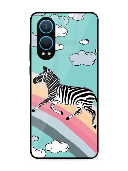 Zebra On A Rainbow Glossy Soft Edge Case for Oneplus Nord Ce 4 Lite (5G) Chachhi