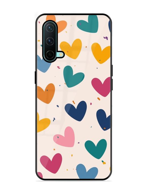 Rainbow Hearts Glossy Soft Edge Case for Oneplus Nord Ce (5G) Chachhi